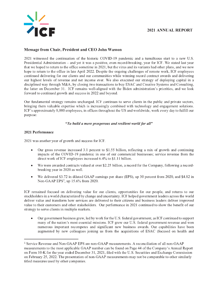ICF International Inc.（ICFI）2021财年年度报告（英文版）