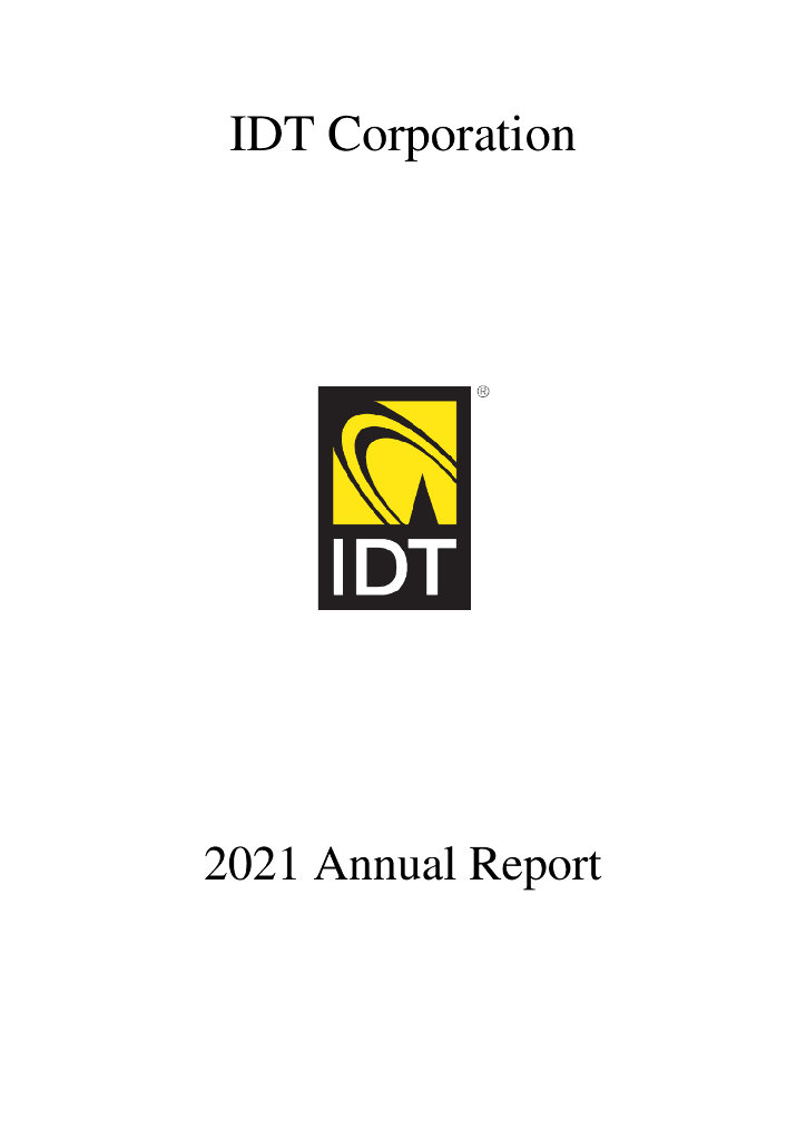 IDT Corporation（IDT）2021财年年度报告（英文版）