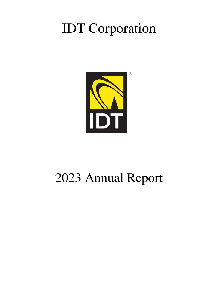 IDT Corporation（IDT）2023财年年度报告（英文版）