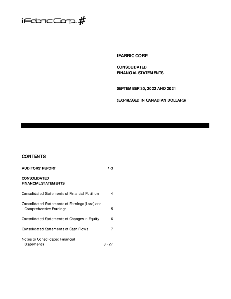 iFabric Corp.（IFA）2022财年年度报告（英文版）