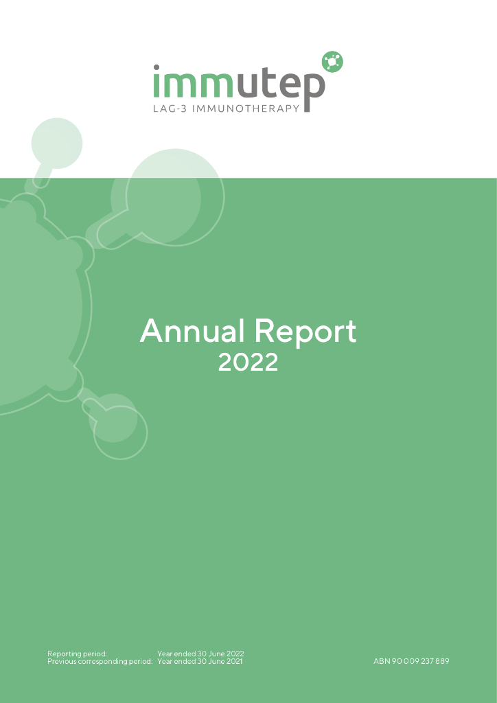 Immutep Limited（IMMP）2022财年年度报告（英文版）