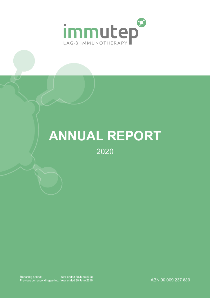 Immutep Limited（IMMP）2020财年年度报告（英文版）