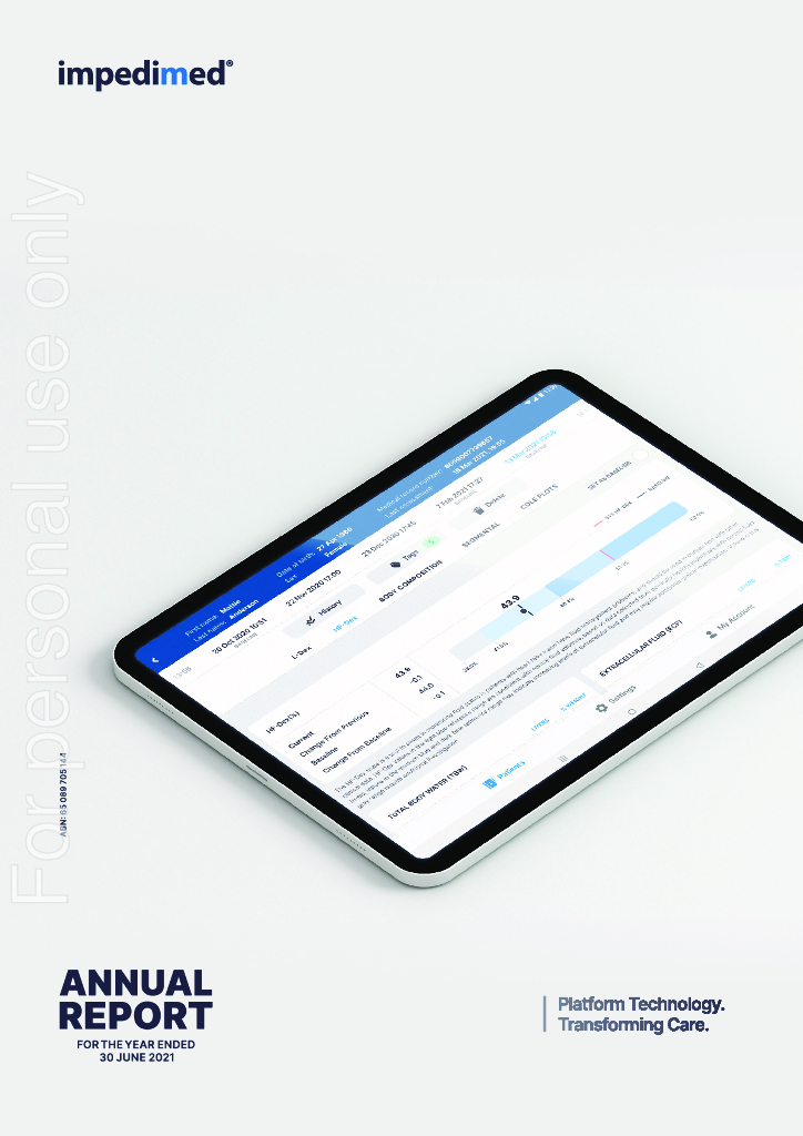 ImpediMed Limited（IPD）2021财年年度报告（英文版）