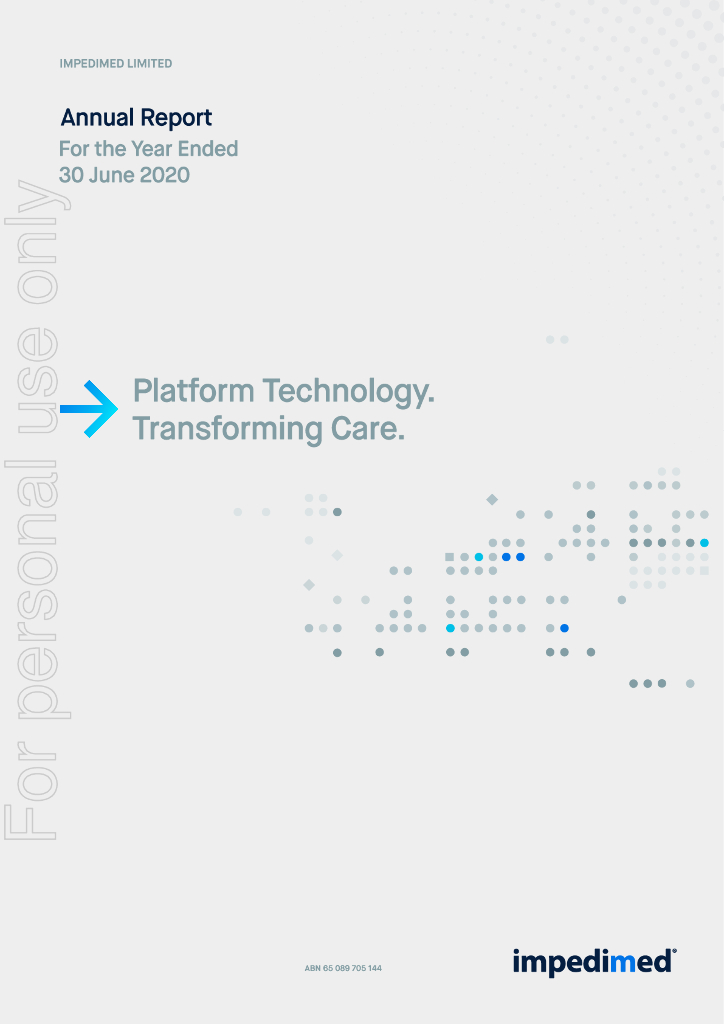 ImpediMed Limited（IPD）2020财年年度报告（英文版）