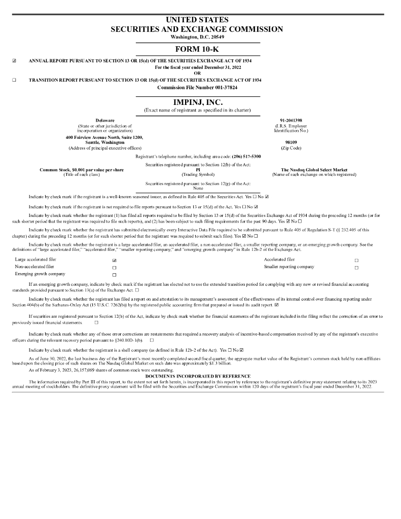 Impinj,Inc.（PI）2022财年年度报告（英文版）