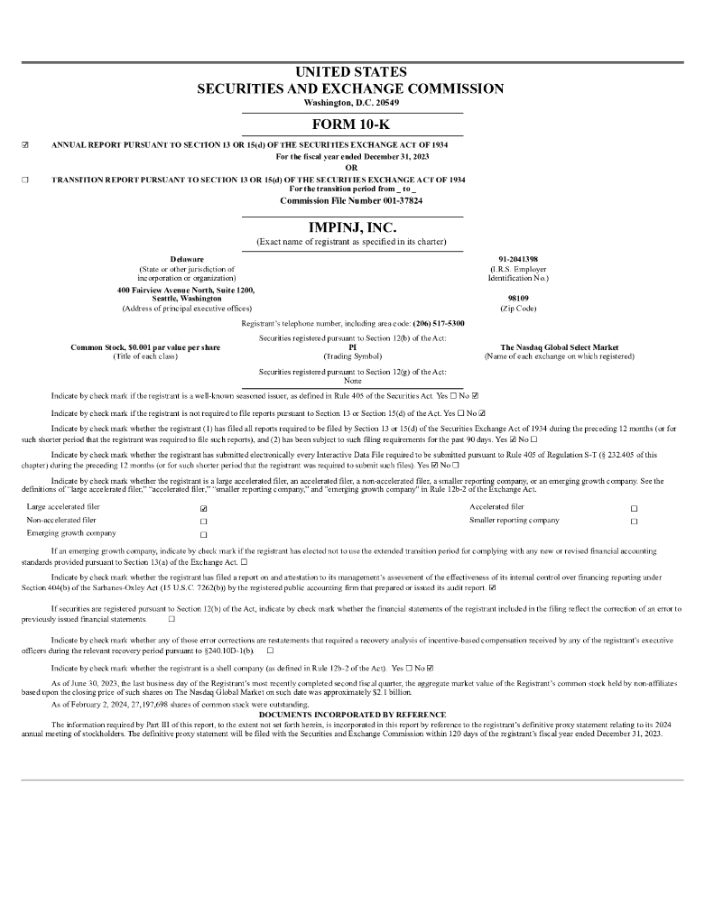 Impinj,Inc.（PI）2023财年年度报告（英文版）
