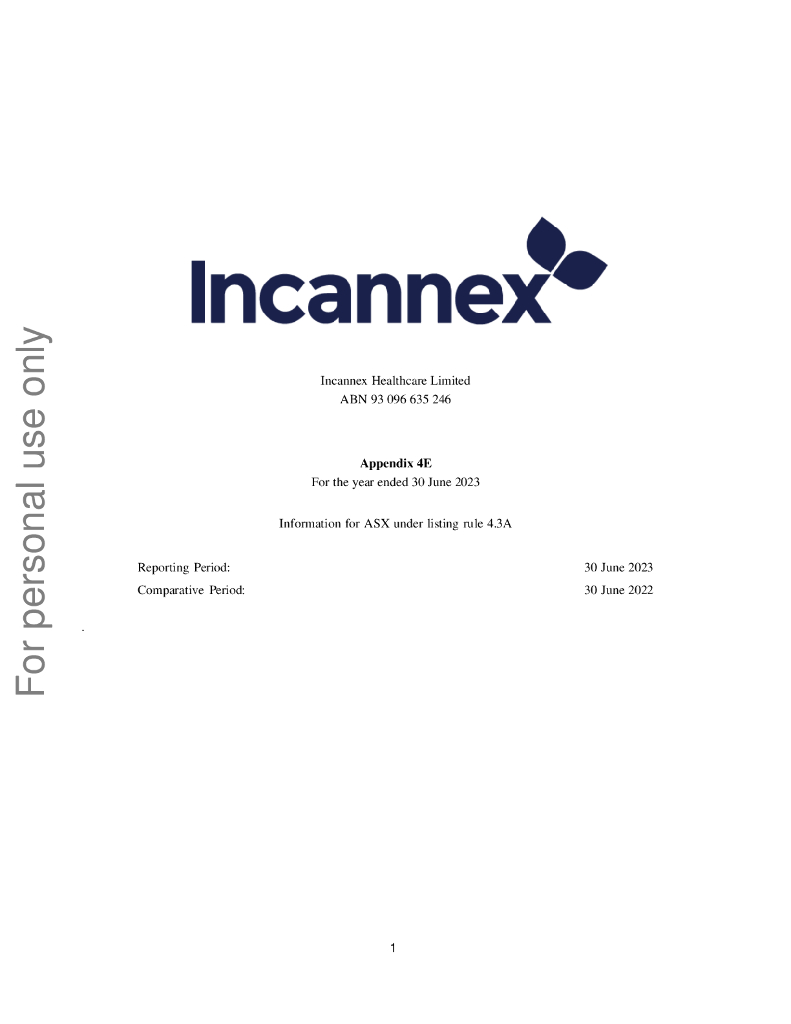 Incannex Healthcare Limited（IHL）2023财年年度报告（英文版）
