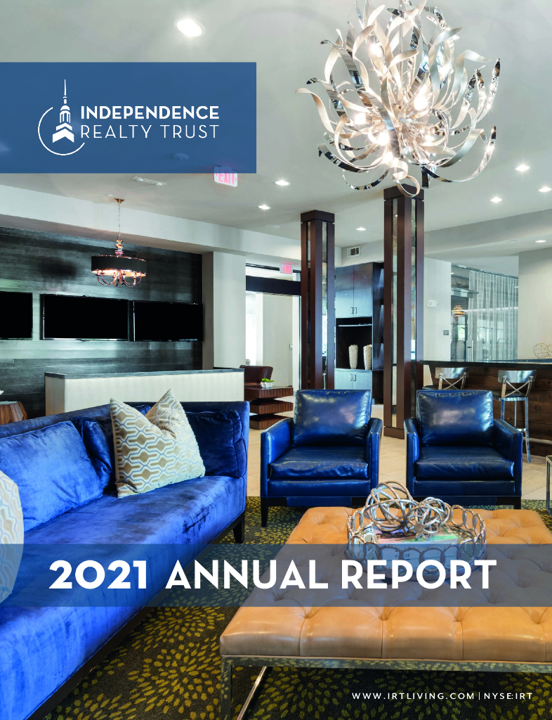 Independence Realty Trust Inc（IRT）2021财年年度报告（英文版）