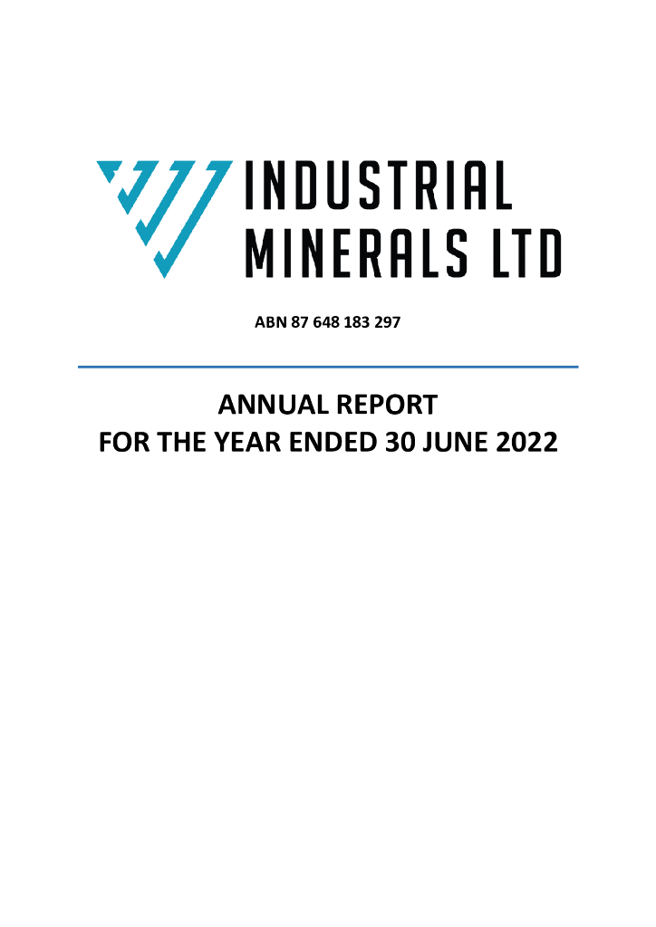Industrial Minerals Ltd（IND）2022财年年度报告（英文版）
