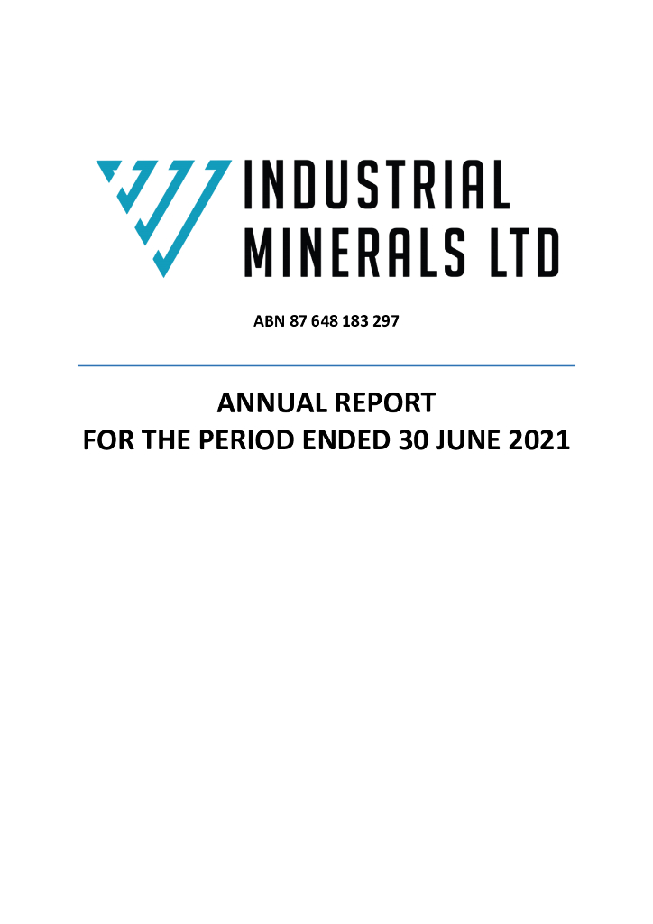 Industrial Minerals Ltd（IND）2021财年年度报告（英文版）