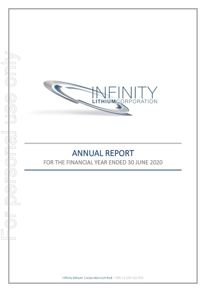 Infinity Lithium Corporation（INF）2020财年年度报告（英文版）