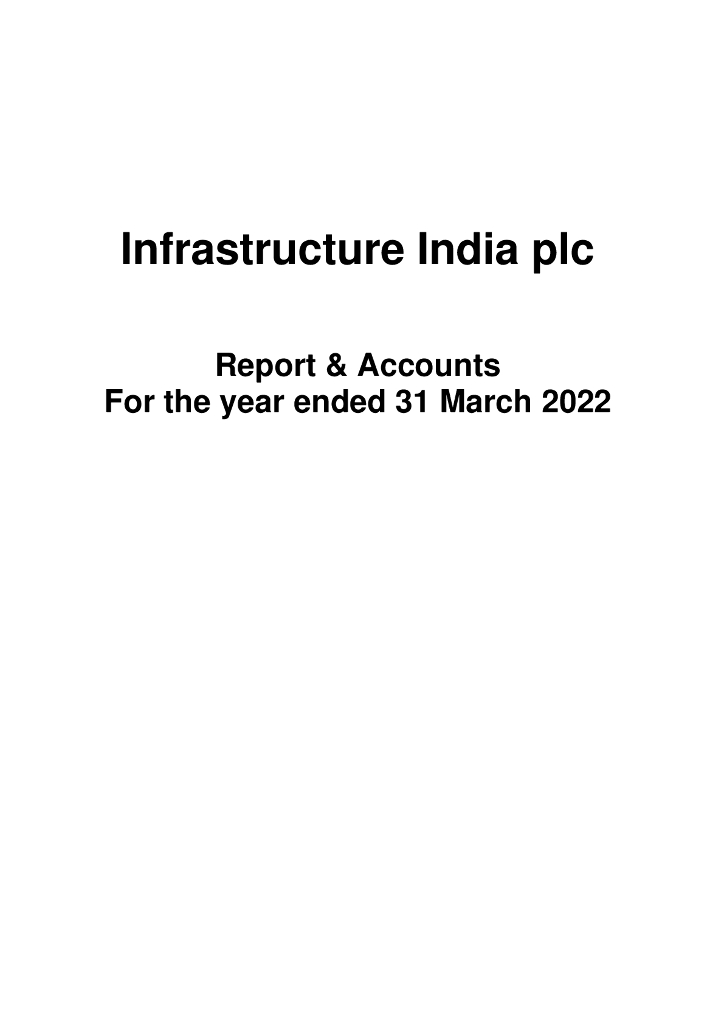 Infrastructure India（IIP）2022财年年度报告（英文版）