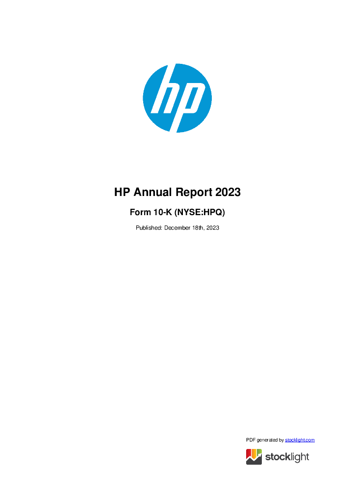 惠普公司（HP）：2023年年报（英文版）