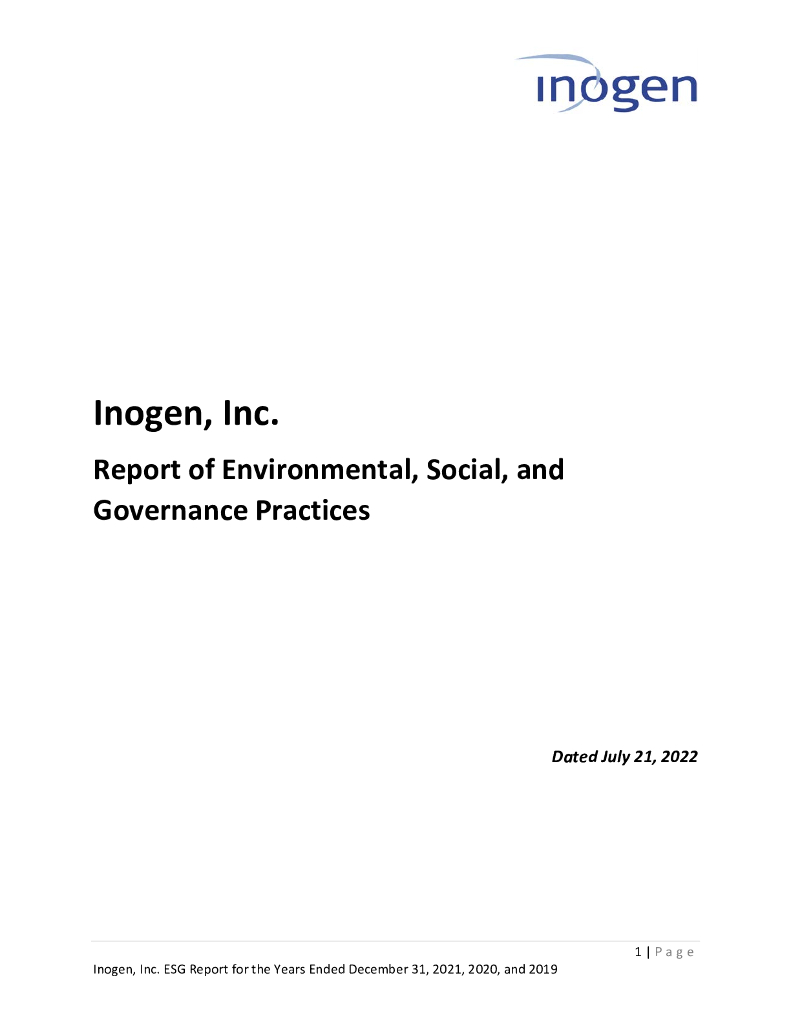 Inogen Inc（INGN）2022年ESG报告（英文版）