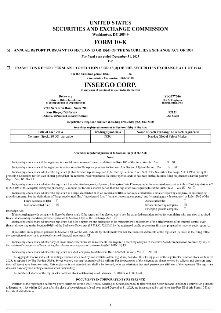 Inseego Corp.（INSG）2023财年年度报告（英文版）