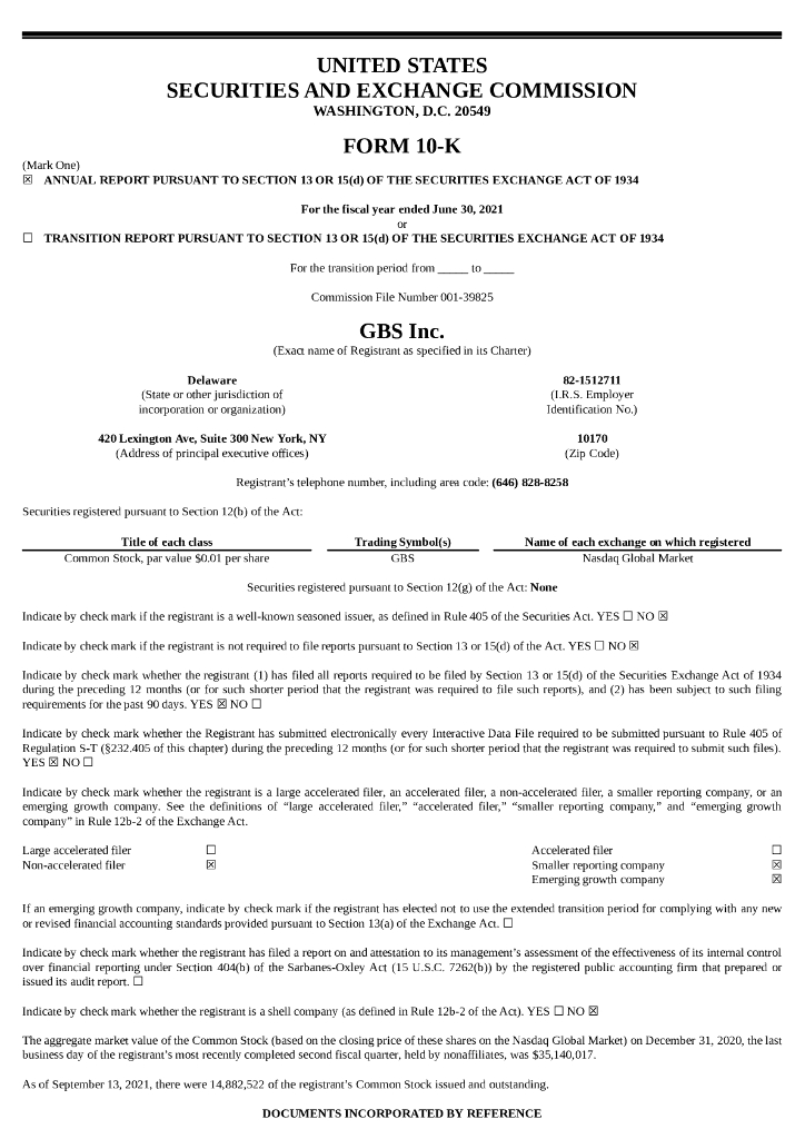 Intelligent Bio Solutions Inc.（INBS）2021财年年度报告（英文版）