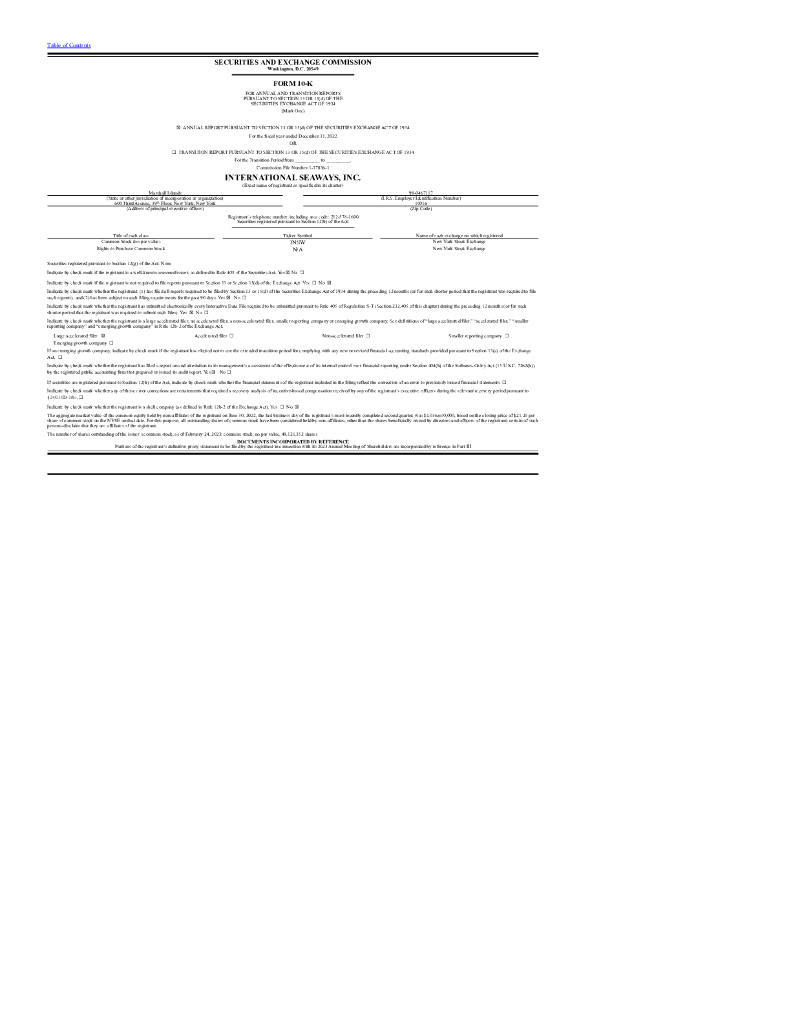 International Seaways Inc（INSW）2022财年年度报告（英文版）
