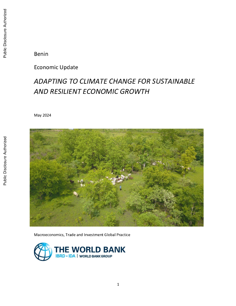 世界银行：2024贝宁经济最新消息：适应气候变化实现可持续和有韧性的经济增长报告（英文版）