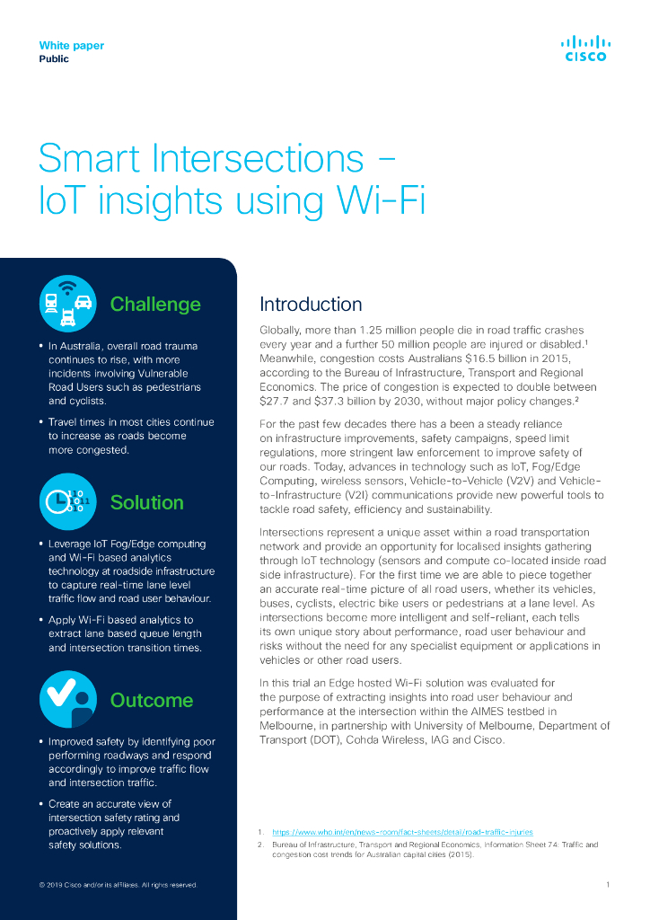 思科：智能交叉路口：2019使用WIFI的物联网洞察力白皮书（英文版）
