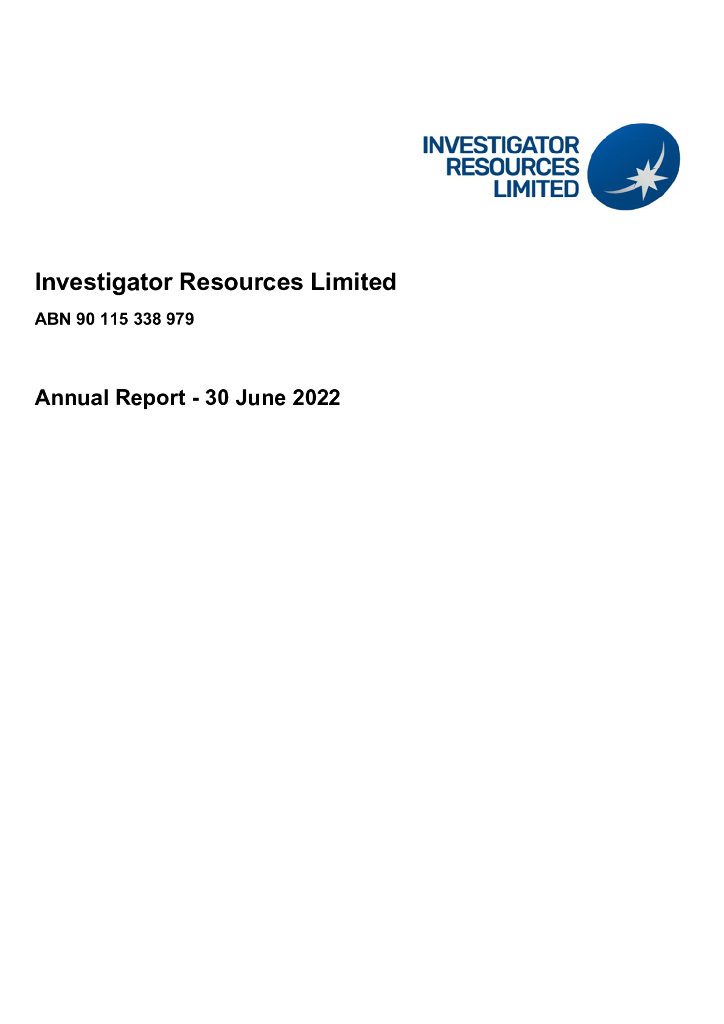 Investigator Resources Limited（IVR）2022财年年度报告（英文版）