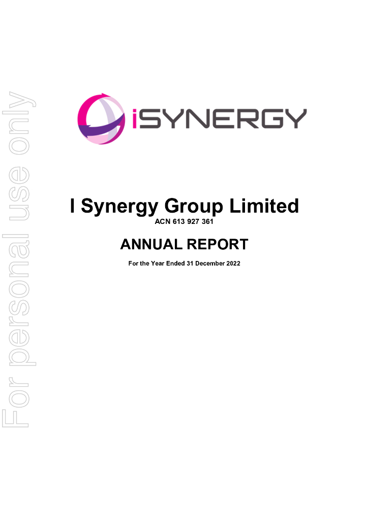 iSYNERGY（IS3）2022财年年度报告（英文版）