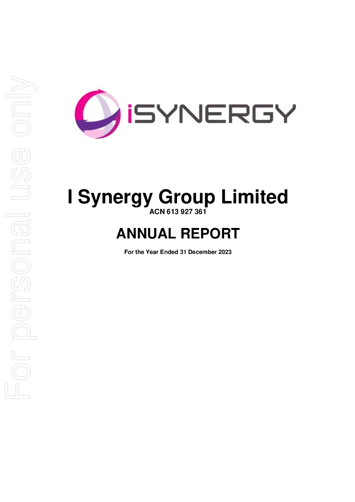 iSYNERGY（IS3）2023财年年度报告（英文版）