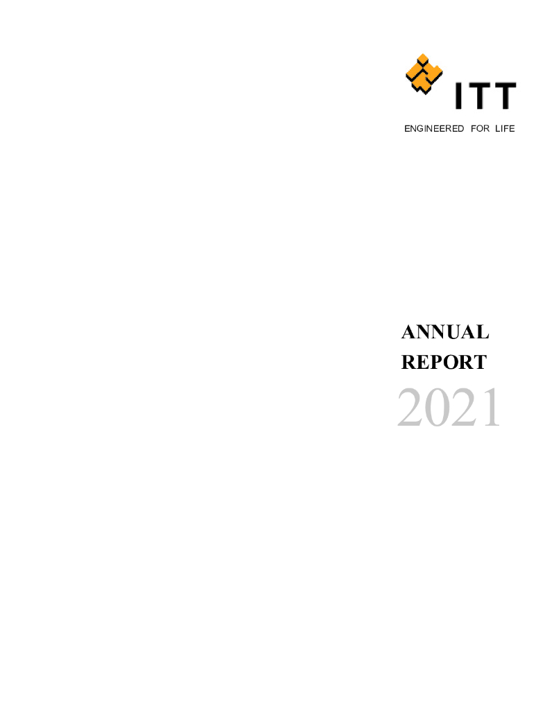 ITT Corp.（ITT）2021财年年度报告（英文版）