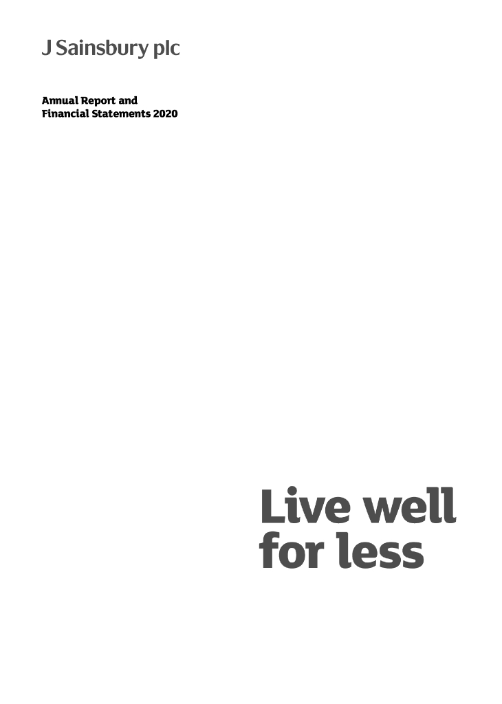 J Sainsbury PLC（GB0767628）2020财年年度报告（英文版）