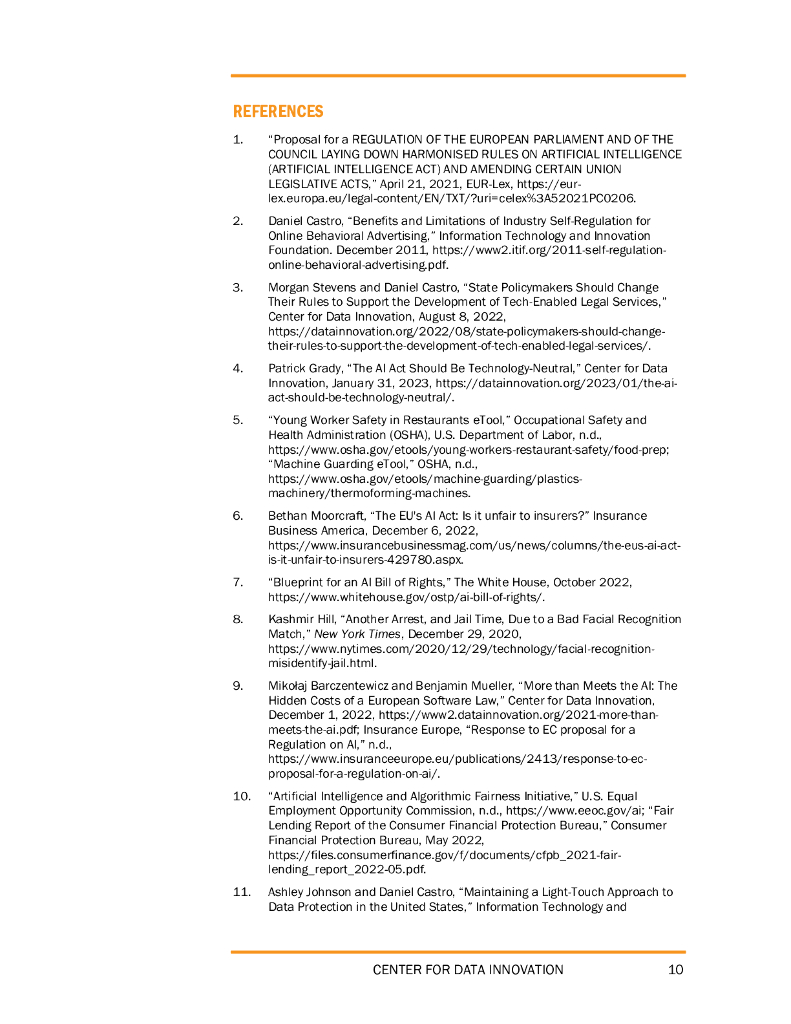 数据创新中心：2023不损害人工智能创新的十大规则报告（英文版）_第10页