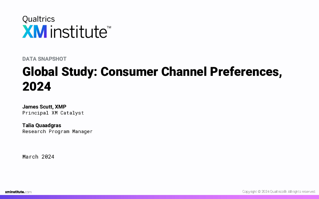 Qualtrics XM Institute：全球研究：2024年消费者渠道偏好报告（英文版）