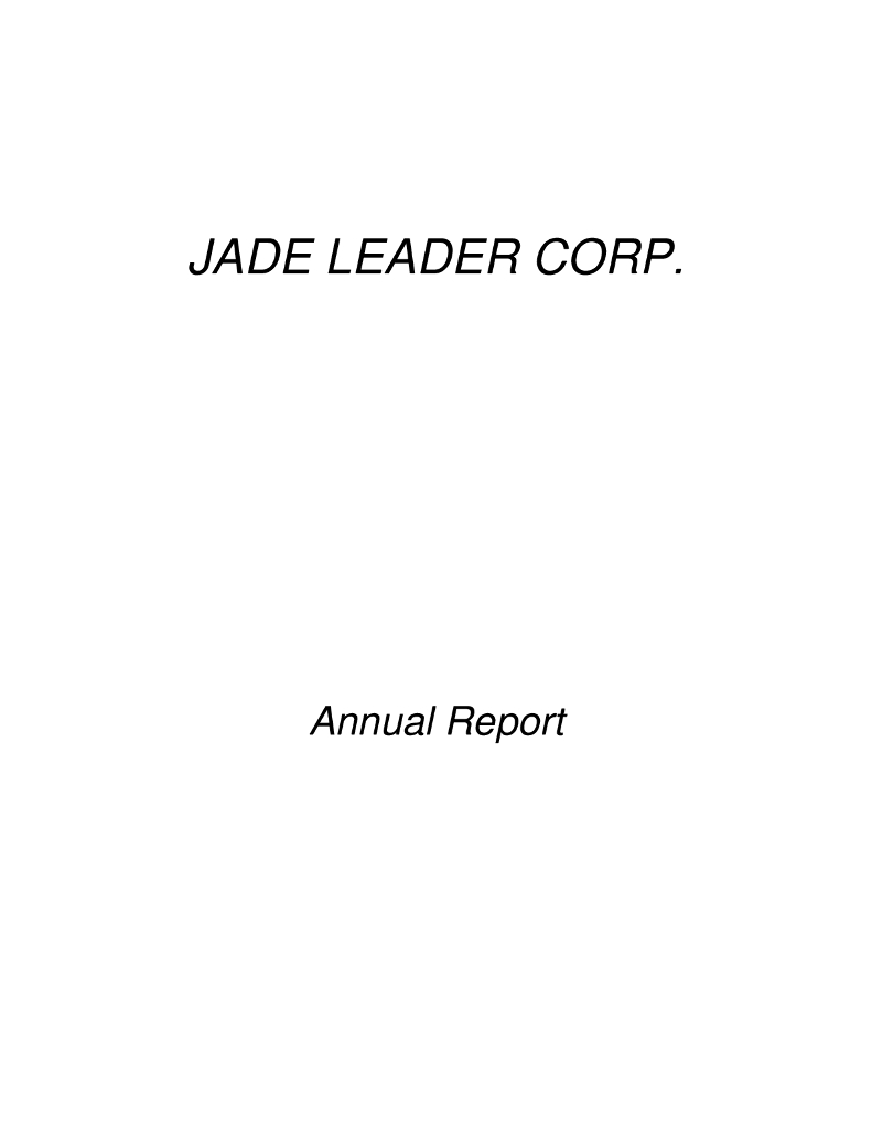 Jade Leader Corp.（JADE）2023财年年度报告（英文版）