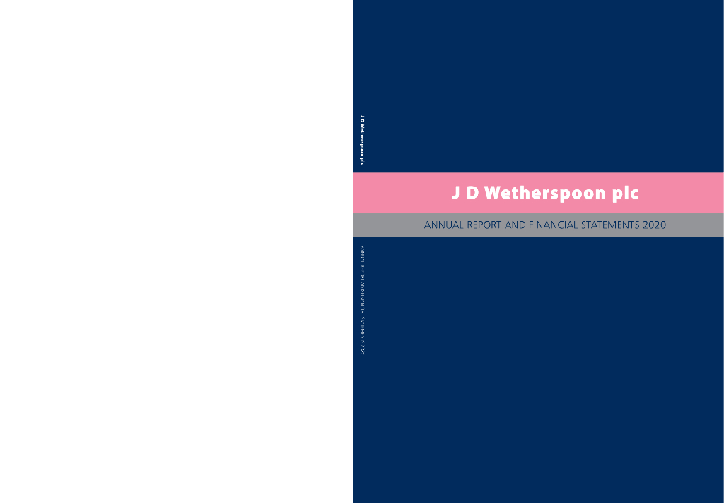 JD Wetherspoon plc（JDW）2020财年年度报告（英文版）