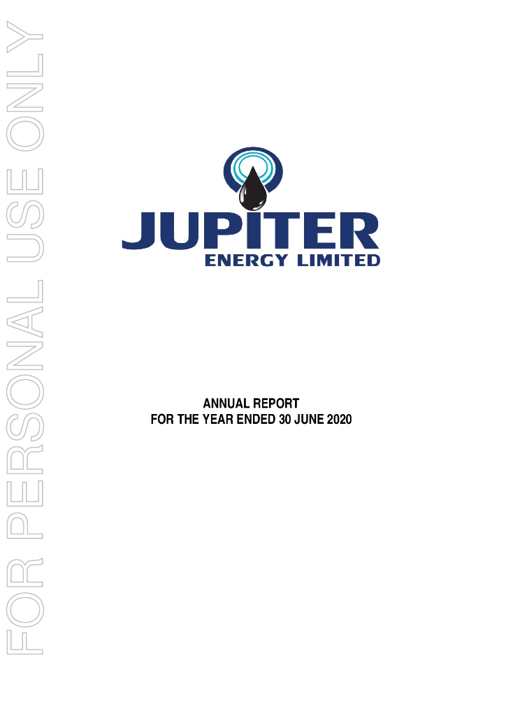 Jupiter Energy Limited（JPR）2020财年年度报告（英文版）