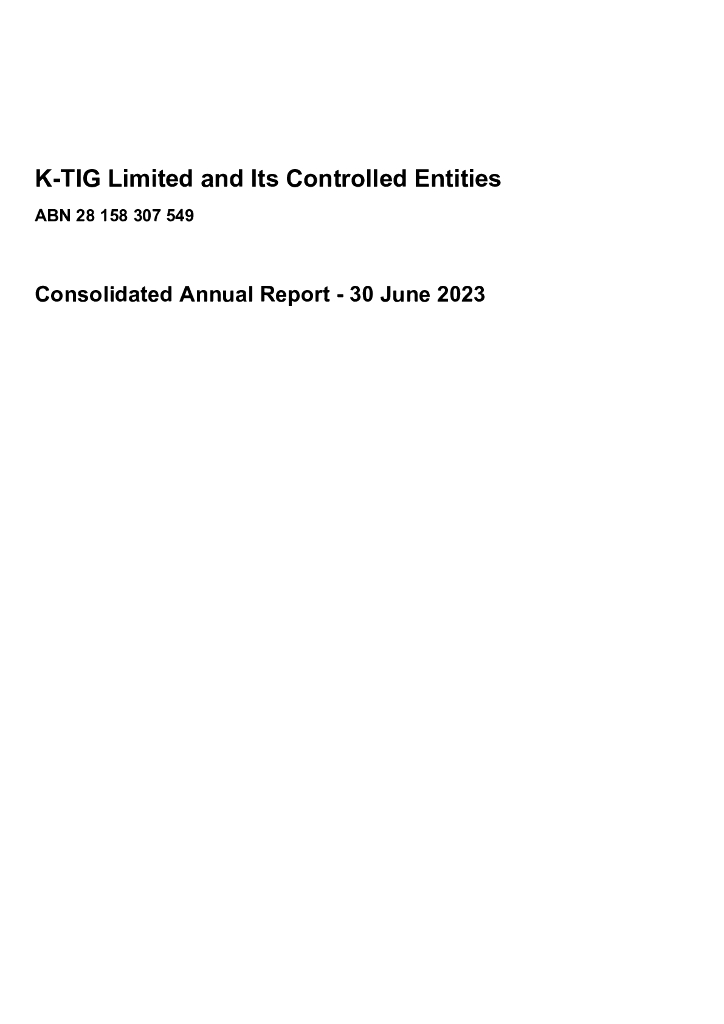 K-TIG（KTG）2023财年年度报告（英文版）