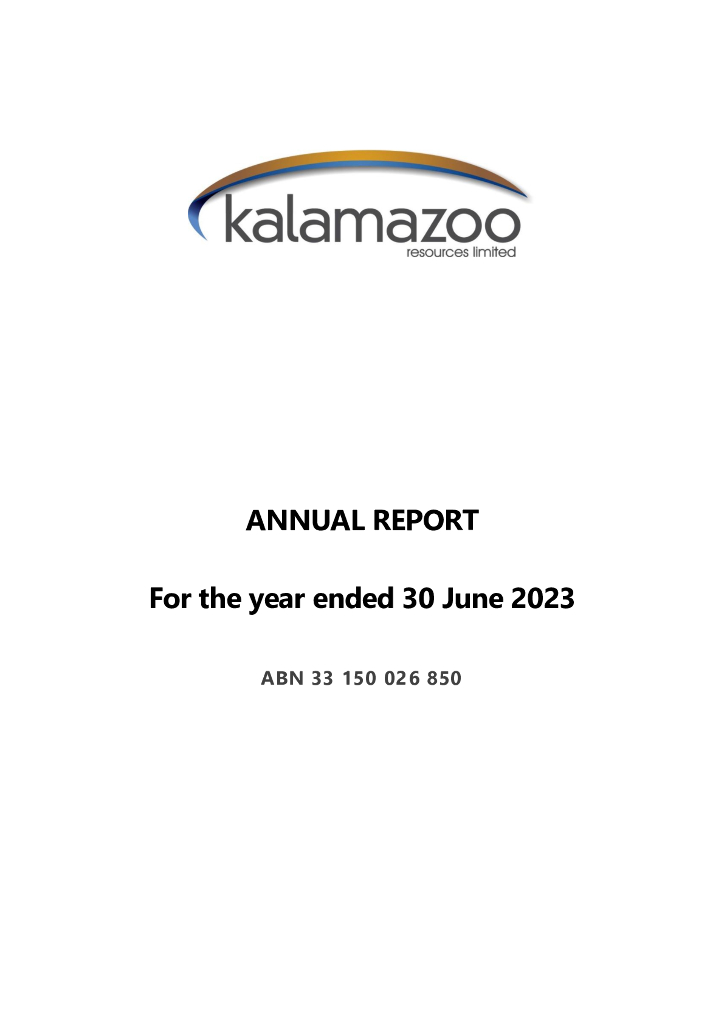 Kalamazoo Resources Limited（KZR）2023财年年度报告（英文版）