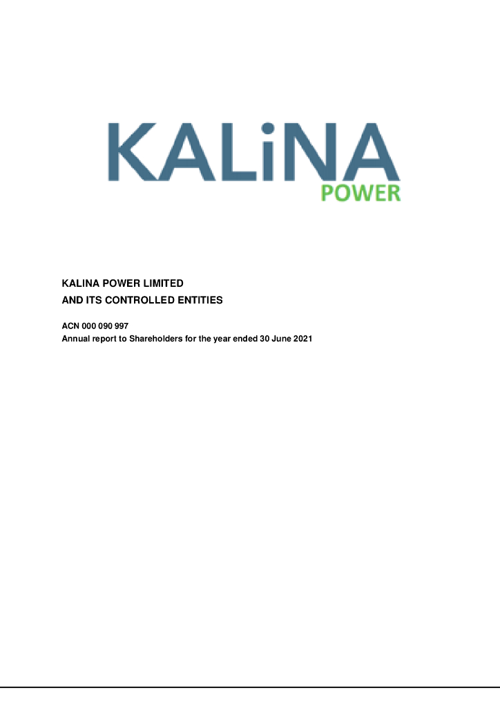 Kalina Power Limited（KPO）2021财年年度报告（英文版）