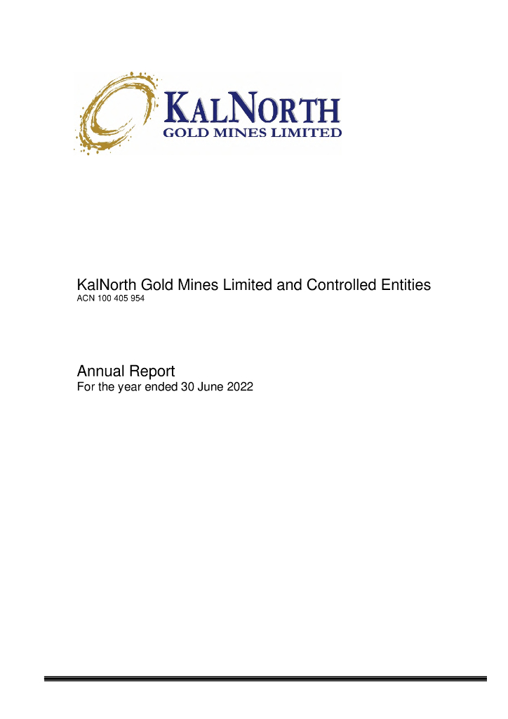 KalNorth Gold Mines Limited（KGM）2022财年年度报告（英文版）