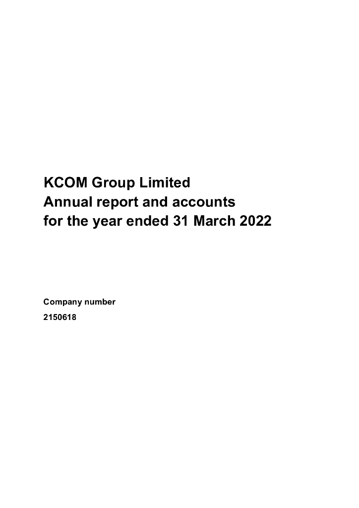 KCOM Group PLC 2022财年年度报告（英文版）