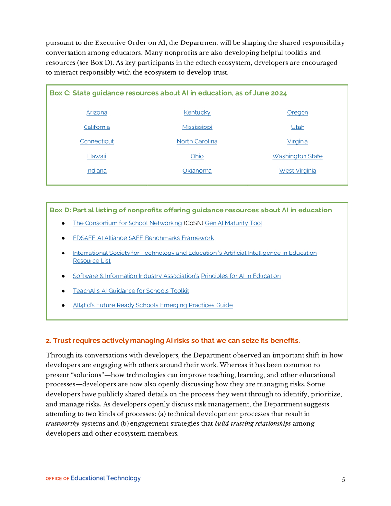 美国教育技术办公室：2024人工智能教育设计：开发人员必备指南报告（英文版）_第9页