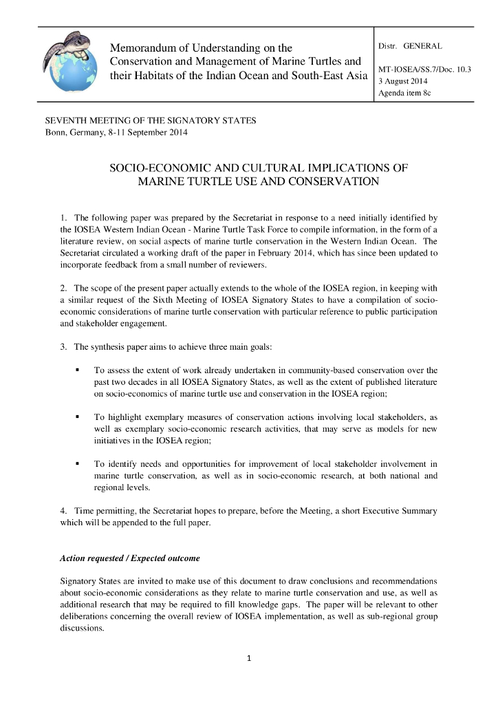 CMS：2014海龟使用和保护的社会经济和文化影响报告（英文版）