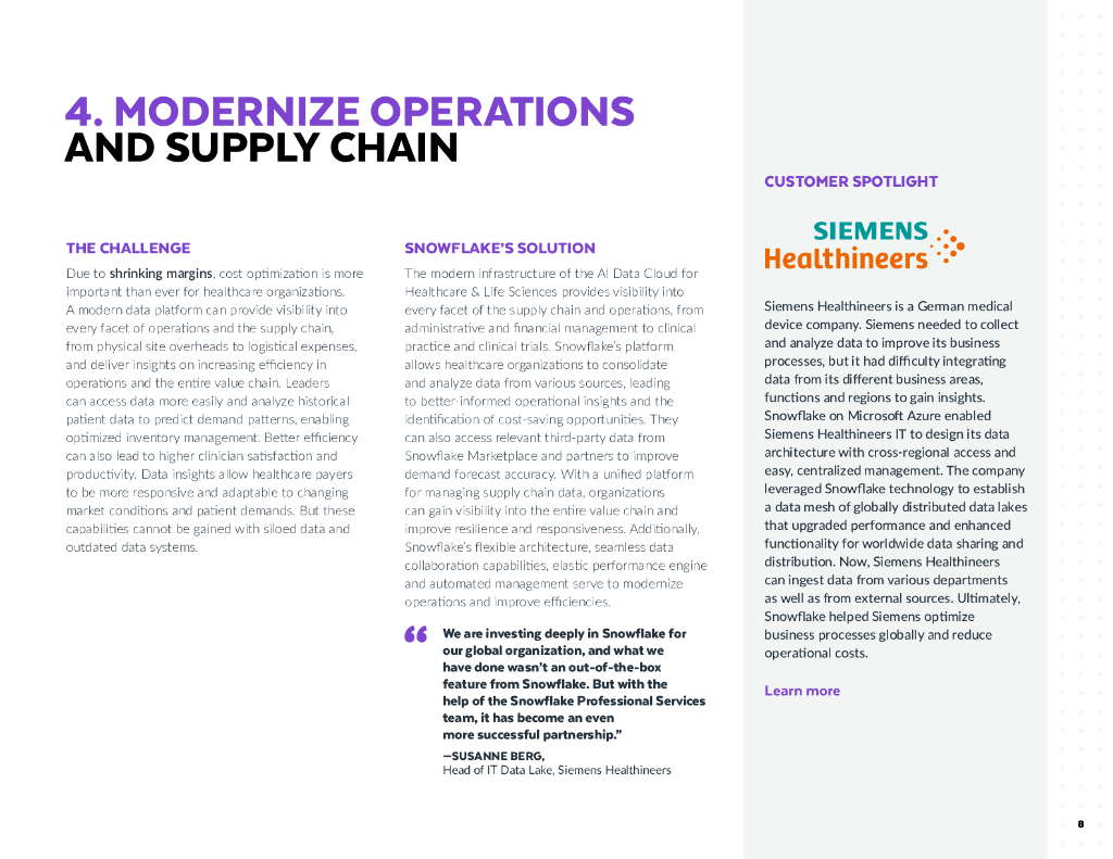 Snowflake：2024医疗保健组织的5种方式报告-利用人工智能数据云来提高病人和业务的效益（英文版）_第8页