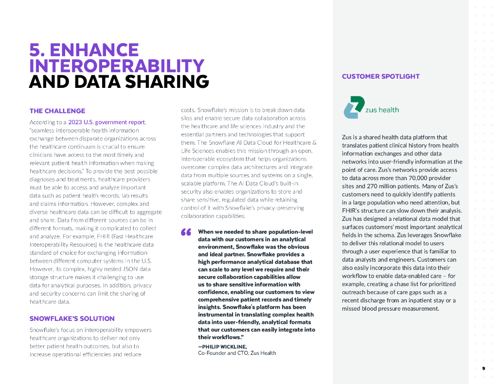 Snowflake：2024医疗保健组织的5种方式报告-利用人工智能数据云来提高病人和业务的效益（英文版）_第9页