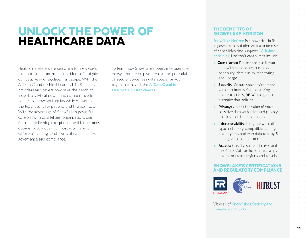 Snowflake：2024医疗保健组织的5种方式报告-利用人工智能数据云来提高病人和业务的效益（英文版）_第10页