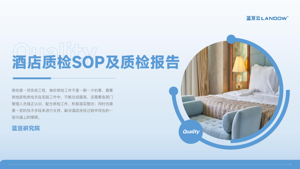蓝豆云：2024酒店质检SOP及质检报告