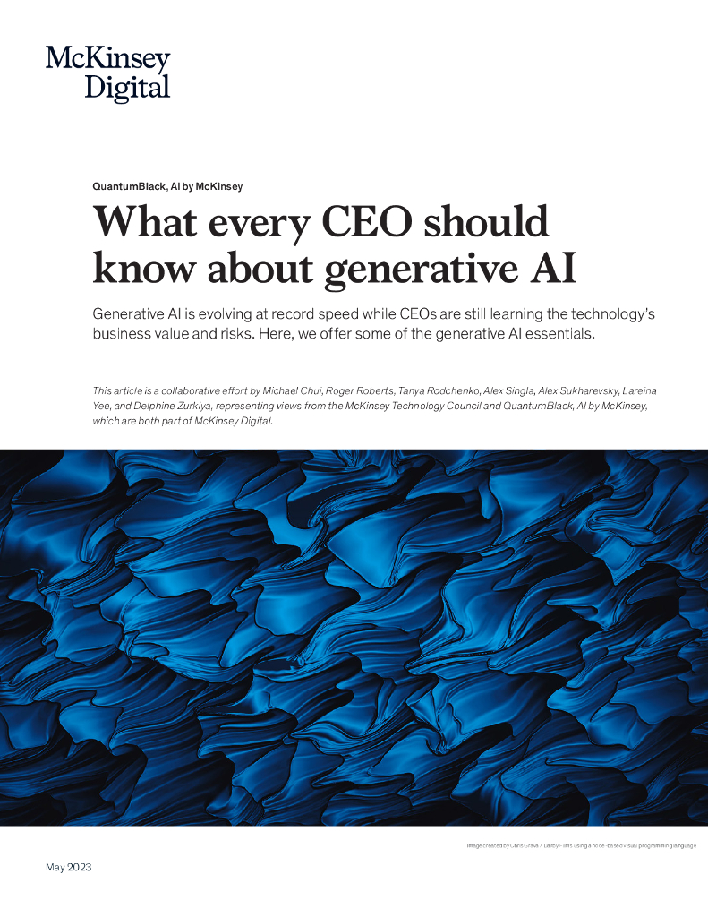 麦肯锡：2024每位CEO应了解的生成式<em>人工智能</em>报告（英文版） 海报