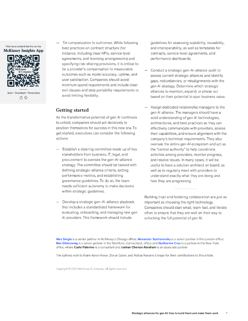 麦肯锡：2024生成式人工智能战略联盟：如何建立并使之有效运作报告（英文版）_第7页