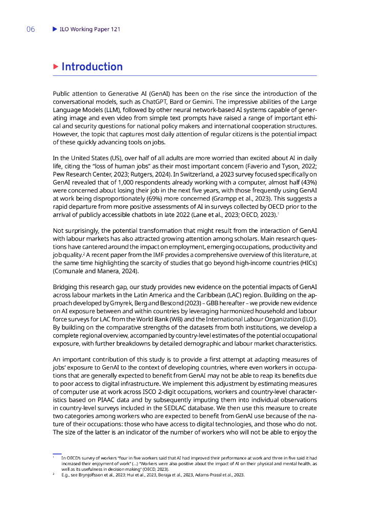国际劳工组织（ILO）：2024缓冲区还是瓶颈？拉丁美洲的生成性人工智能和数字鸿沟的就业风险报告（英文版）_第9页