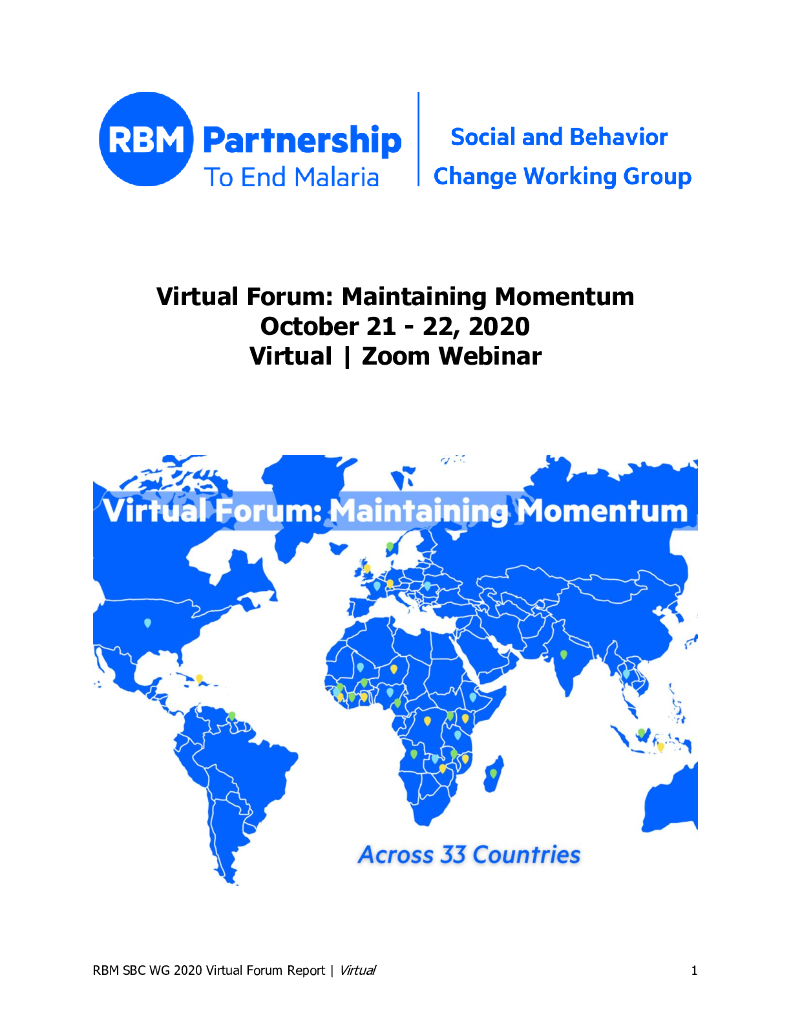 RBM：2020虚拟论坛网络研讨会报告-保持势头（10月21日-22日）（英文版）