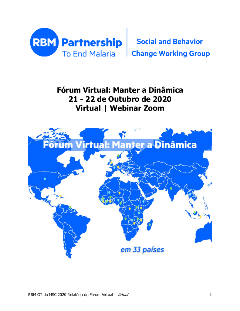 RBM：2020虚拟论坛网络研讨会报告-保持势头（10月21日-22日）（葡萄牙语版）