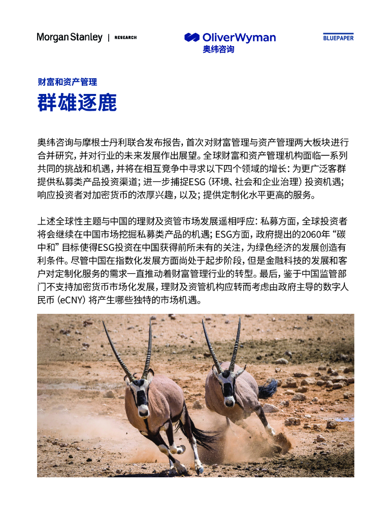 奥纬咨询：全球财富和资产管理：群雄逐鹿